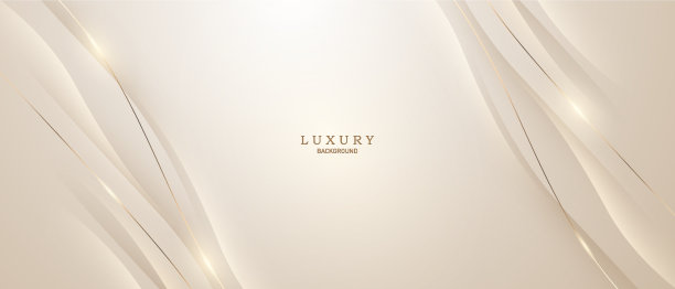 金色奢华的背景与优雅的金色线条元素现代三维抽象矢量插图设计图片下载