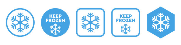 保持冻结的矢量符号的包。冷冻产品标签隔离在白色上图片下载