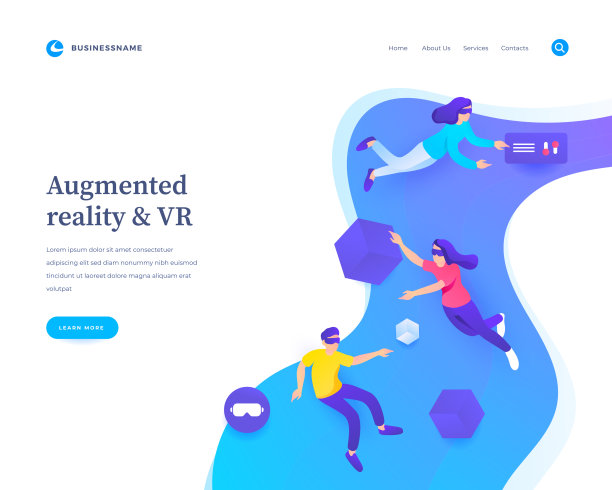 增强现实概念工作流飞行或悬浮的人，并与社交媒体图标互动图片下载