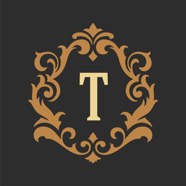 豪华交织标志模板矢量对象的标志或徽章设计图片下载