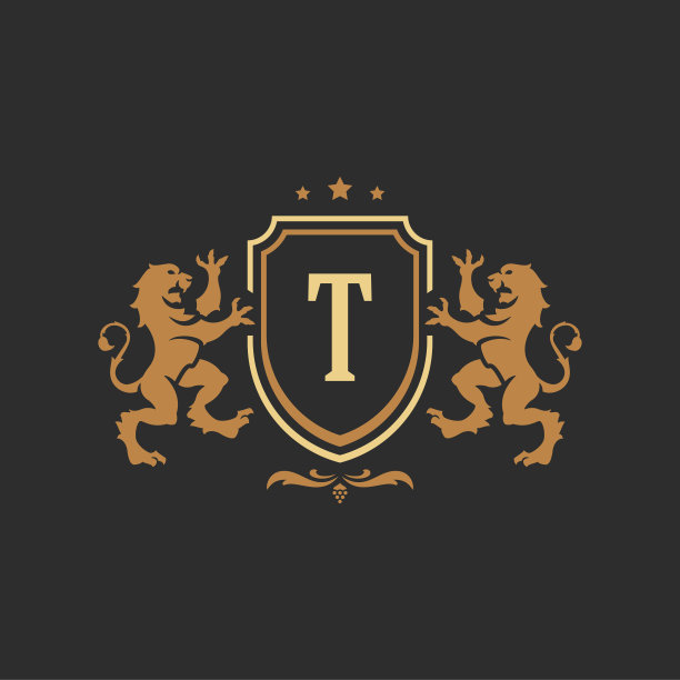 豪华交织标志模板矢量对象的标志或徽章设计图片下载