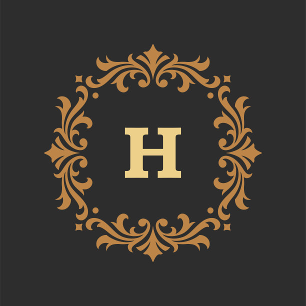 豪华交织标志模板矢量对象的标志或徽章设计图片下载