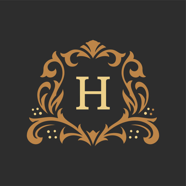 豪华交织标志模板矢量对象的标志或徽章设计图片下载