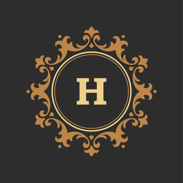 豪华交织标志模板矢量对象的标志或徽章设计图片下载