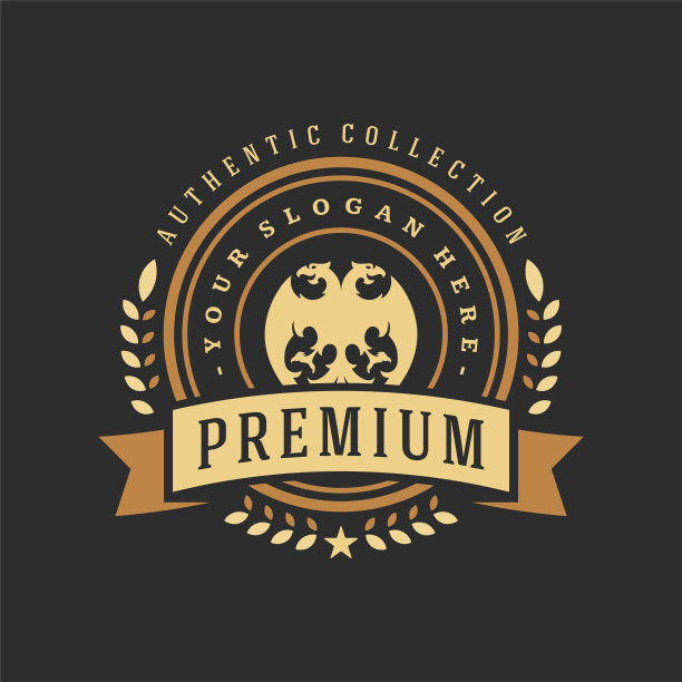 豪华标志模板矢量对象用于标志或徽章设计图片下载