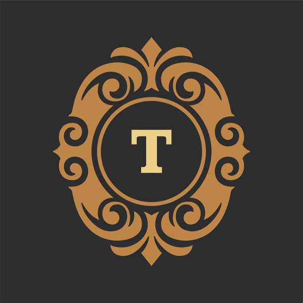 豪华交织标志模板矢量对象的标志或徽章设计图片下载