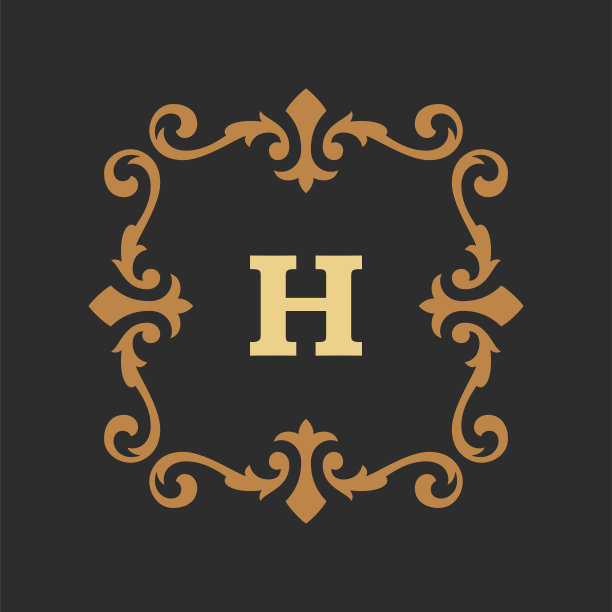 豪华交织标志模板矢量对象的标志或徽章设计图片下载