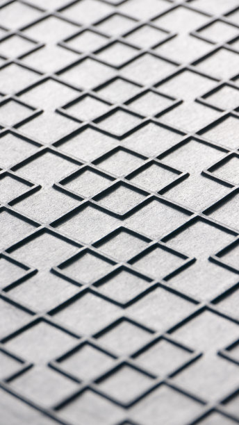 方形格子浮雕黑色橡胶地毯图片下载