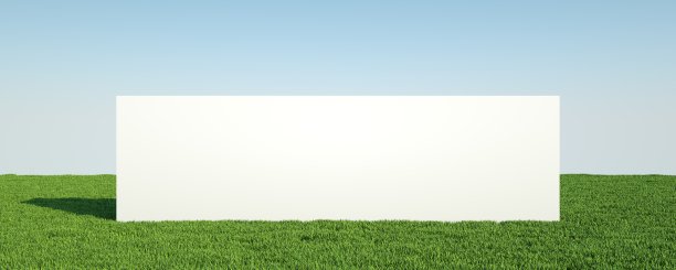 带有条件建筑的草坪广告的3D背景抽象。图片下载