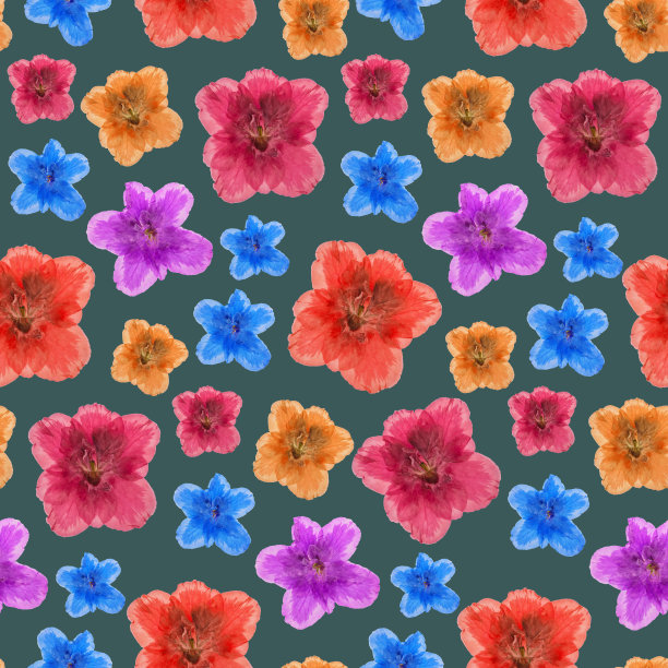 杜鹃花。插图，花的纹理。连续复制的无缝模式。花卉背景，照片拼贴纺织品，棉织物。墙纸，封面，打印图片下载