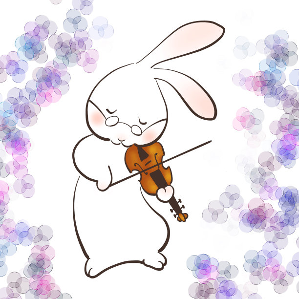 兔子和小提琴图片下载