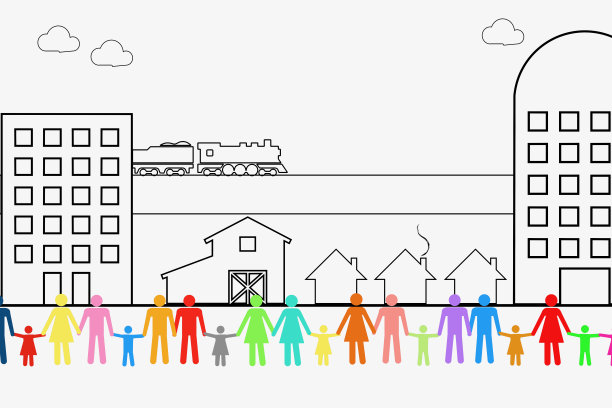 城市风景线画图片下载