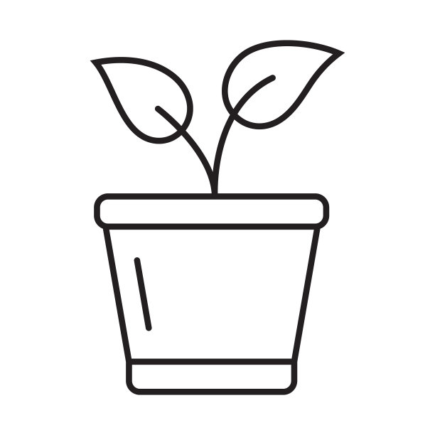 植物花盆线图标，矢量插图。图片下载