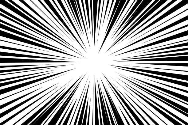 漫画的径向运动线。动漫漫画书中的英雄速度或打斗动作纹理射线。漫画爆炸的背景。矢量图图片下载
