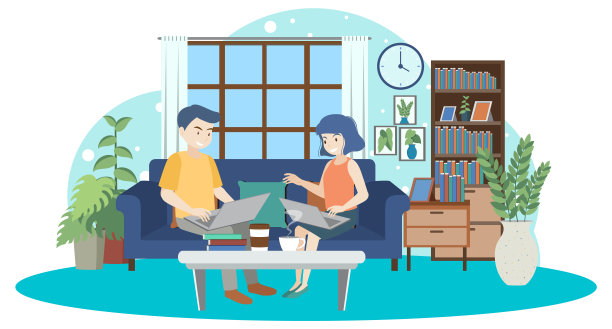 在家用笔记本电脑工作的人图片下载