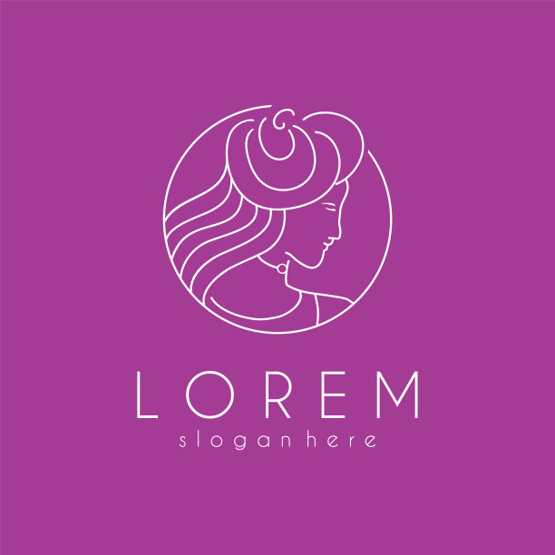 美女设计模板。抽象头发图标线艺术矢量插图美女与抽象头发图片下载