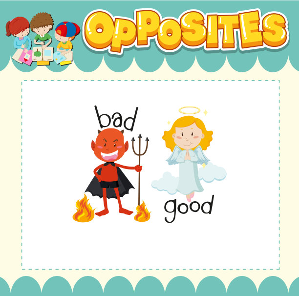 英语教育词卡的反义词图片下载