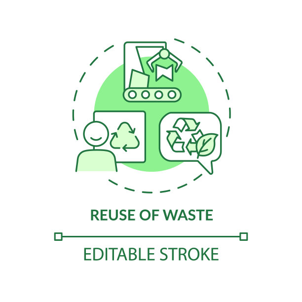 废物再利用绿色概念图标图片下载
