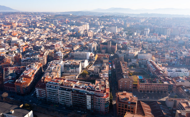 鸟瞰西班牙Granollers市图片下载