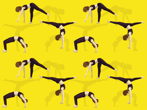 体操动作瓦尔迪兹集无缝壁纸背景图片下载