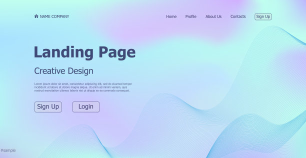 渐变光网页模板登陆页面数字网站登陆页面设计概念——矢量图片下载