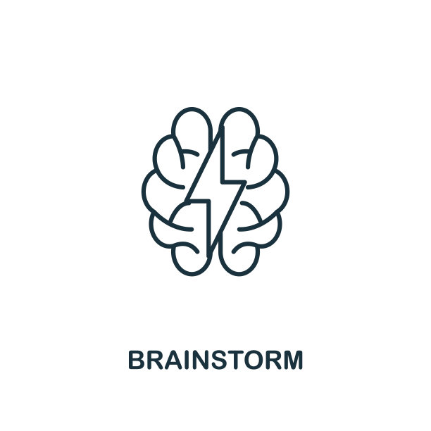 头脑风暴大纲图标。可用于logo、平面设计等图片下载