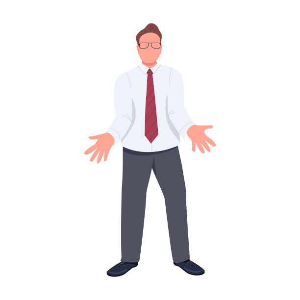 心烦商人半平色矢量字符图片下载