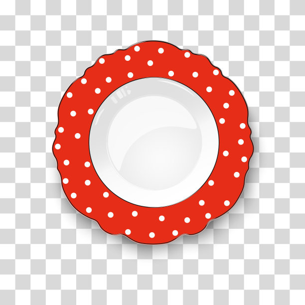 红色板与图形边缘和波点模式隔离透明背景图片下载