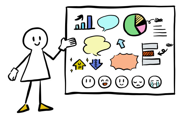 插图由一个非常简单的人在白板上解释图片下载