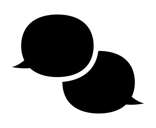 两个语音气泡孤立矢量图标。图片下载