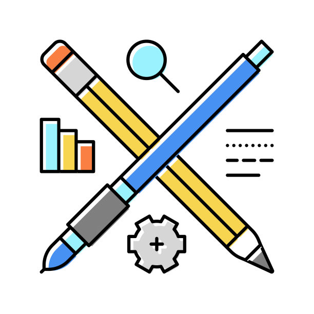 内容策略颜色图标矢量插图图片下载