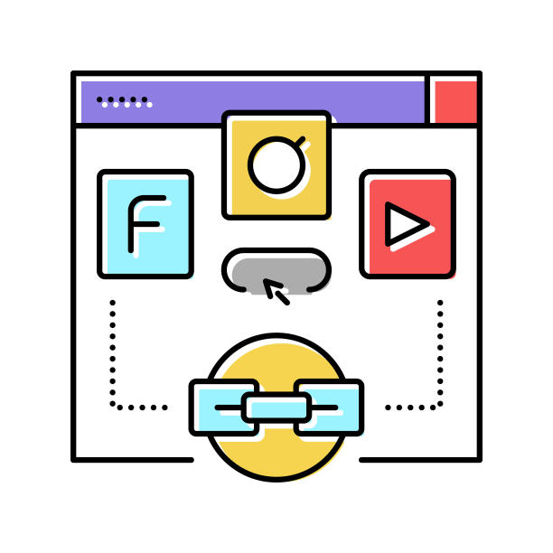 社会书签颜色图标矢量插图图片下载