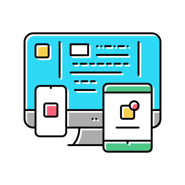 应用软件彩色图标矢量插图图片下载