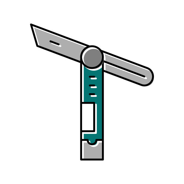 滑动斜面木匠配件颜色图标矢量说明图片下载
