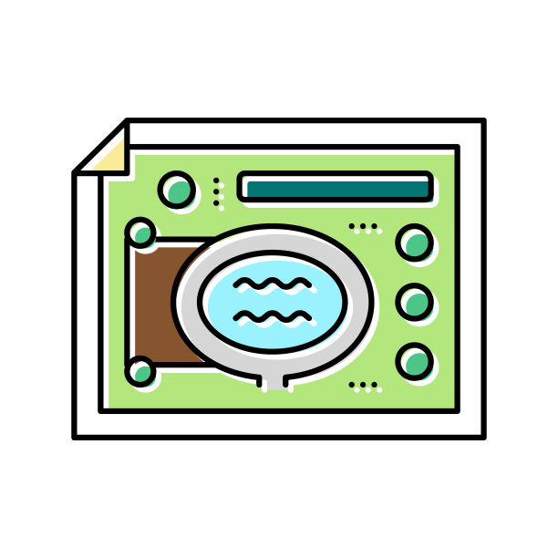 景观设计方案彩色图标矢量插图图片下载