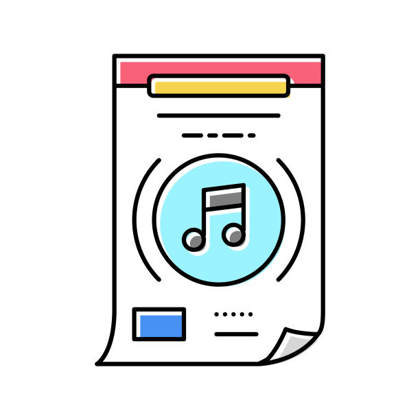 海报广告音乐节彩色图标矢量插图图片下载