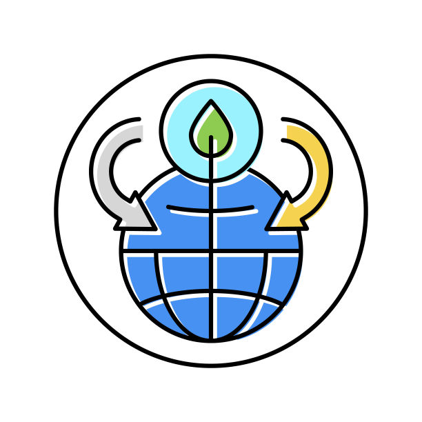 全球生态与环境彩色图标矢量图图片下载