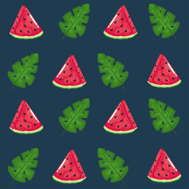 西瓜和叶子的图案图片下载