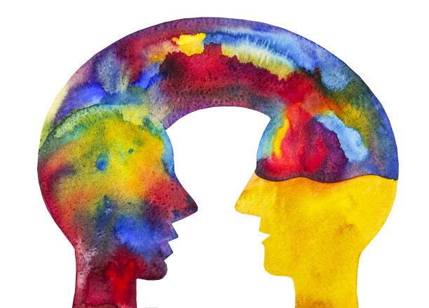 水彩插图心灵感应，同理心，道德支持图片下载