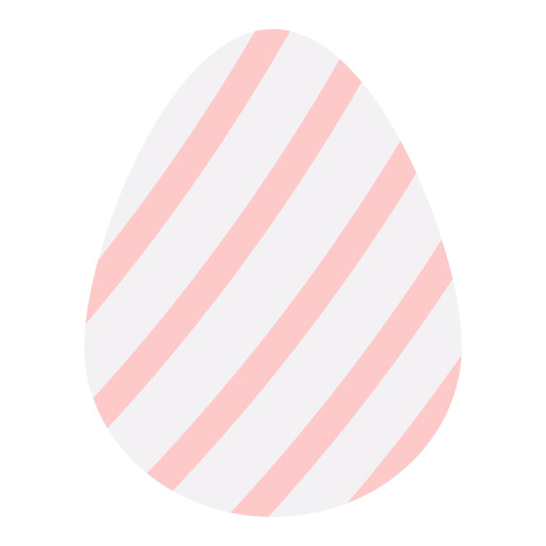复活节彩蛋。鸡蛋是白色的。在鸡蛋上装饰红色条纹。彩色矢量插图。孤立的背景。平的风格。节日的打印。网页设计，邀请函，明信片。明亮的复活节。图片下载