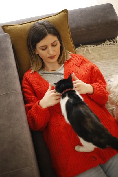 女性在家里做宠物保姆图片下载