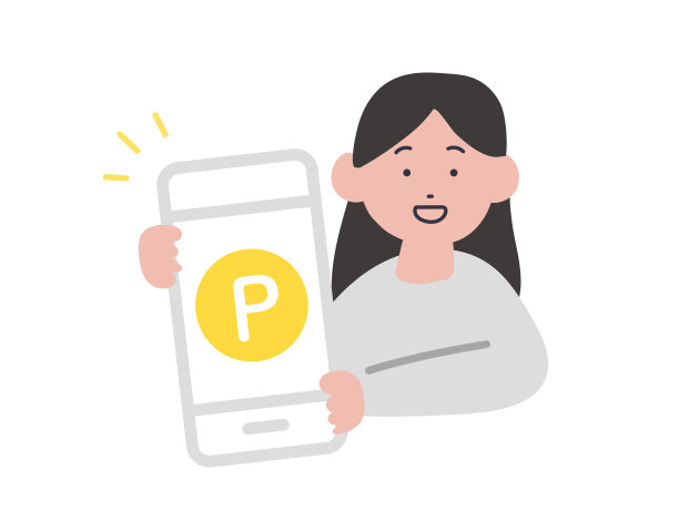 一个用智能手机收集积分的女人的插图图片下载