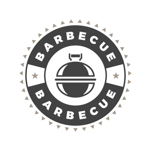烧烤标志模板矢量对象的标志或徽章设计。图片下载
