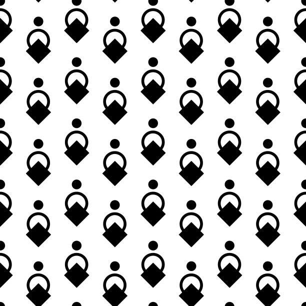 抽象无缝模式，矢量隔离背景模板，豪华几何壁纸。黑白形状插图。图片下载