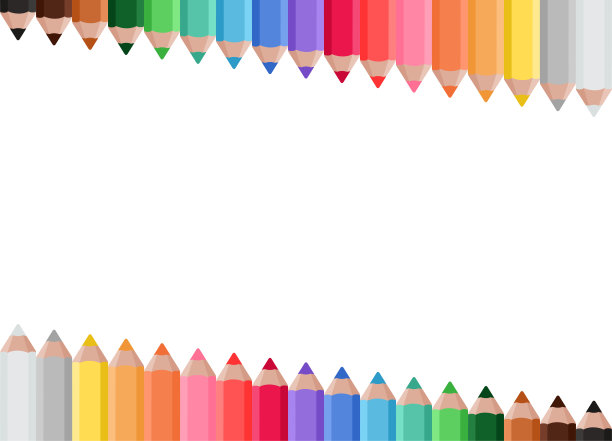 框架与彩色铅笔，背景的儿童公告，照片，文凭，证书，优惠券。矢量图图片下载