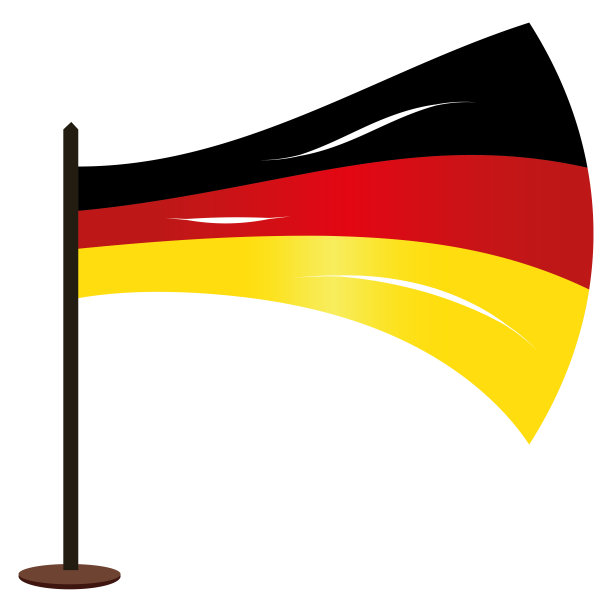 孤立的卡通风格的旗帜德国矢量图片下载