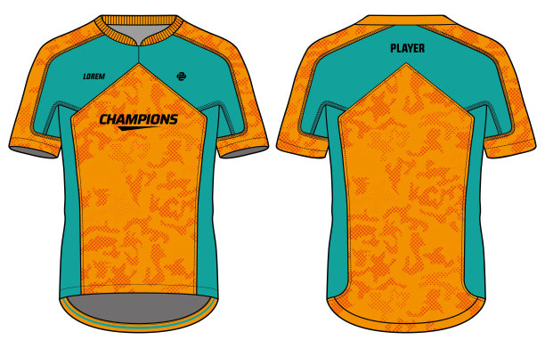 机车运动衫t恤设计概念平面草图矢量插图，自行车运动衫概念与赛车的前后视图，压缩基础层顶部设计。图片下载