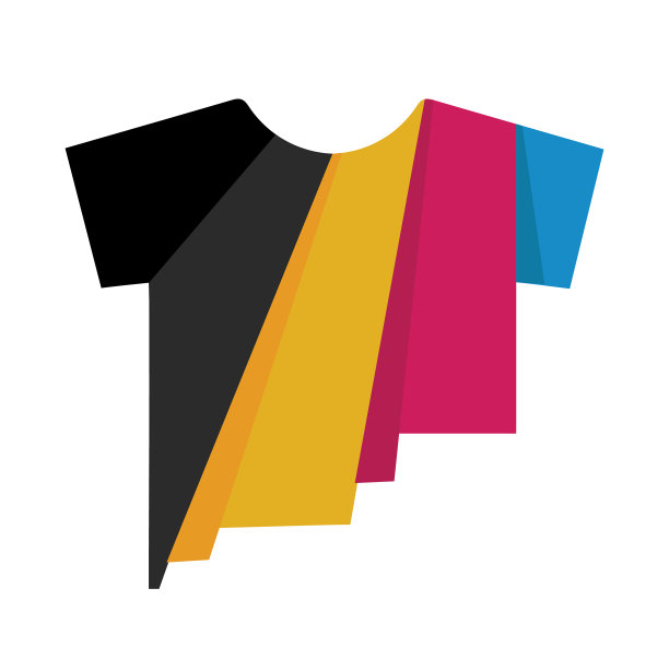 白色背景上的CMYK t恤图标图片下载