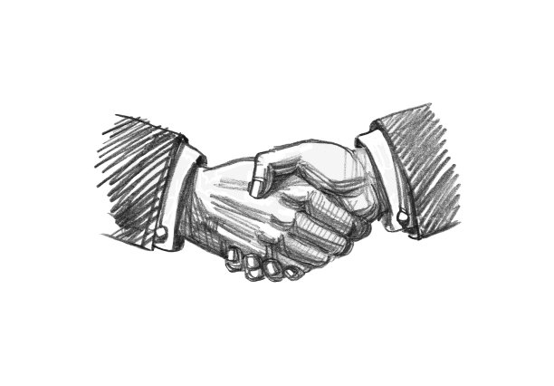 一个握手，一个和平谈判的概念，一个商业协议和一个友好的问候。图片下载