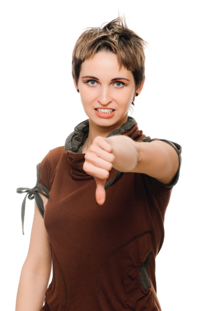 拇指向下的女人图片下载